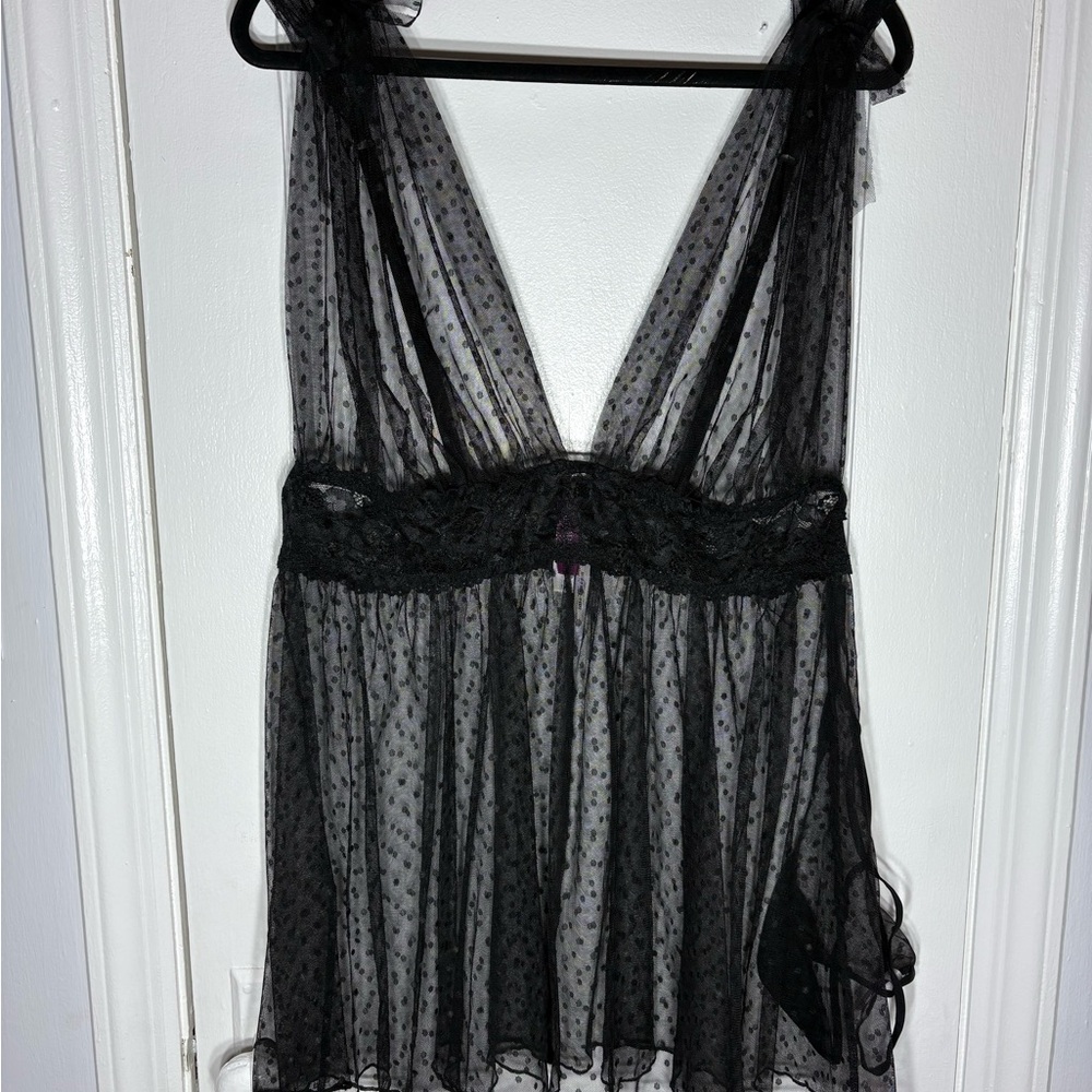 Adore Me Sheer Black Lace Babydoll